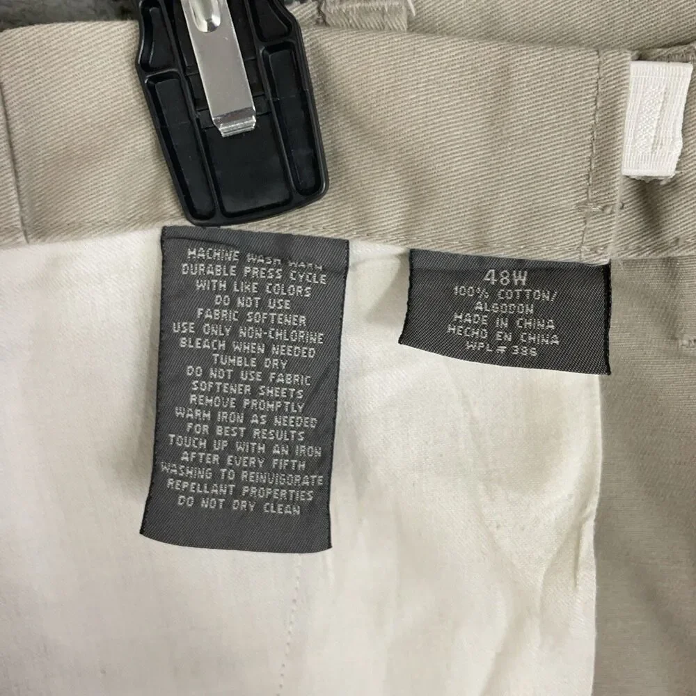 St. John's Bay Shorts Men's Size 48 Pleated Comfort Fit Chino Beige